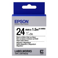 Epson LK 6WB2 black on white magetic tape, 24mm (original) C53S656003 083270