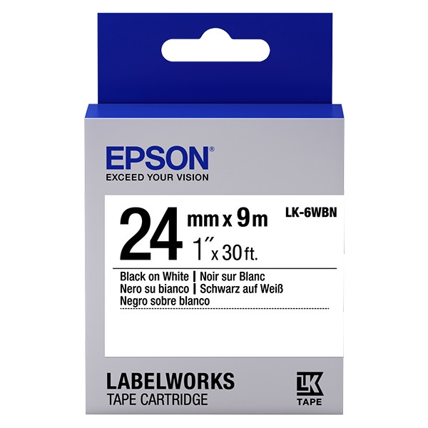 Epson LK 6WBN standard black on white tape, 24mm (original Epson) C53S656006 083268 - 1
