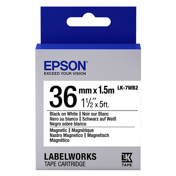 Epson LK 7WB2 black on white magetic tape, 36mm (original) C53S657002 083282 - 1