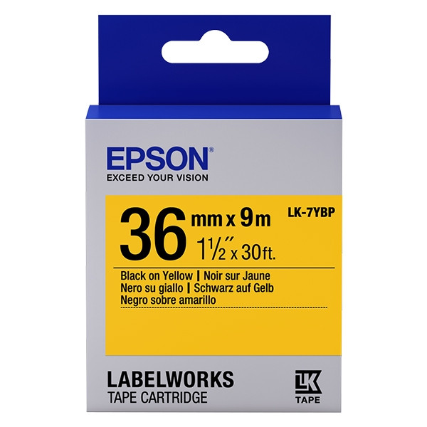 Epson LK 7YBP black on pastel yellow tape, 36mm (original Epson) 083278 - 1