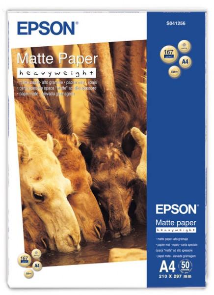 Epson S041256 167gsm A4 heavyweight matte photo paper (50 sheets) C13S041256 064600 - 1