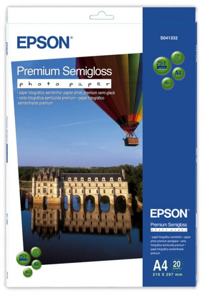 Epson S041332 251gsm A4 Premium Semi-Gloss Photo Paper (20 sheets) C13S041332 064660 - 1