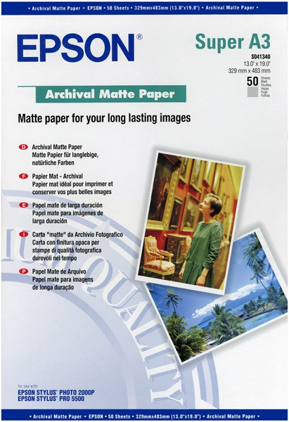 Epson S041340 Archival Matte Paper 192g, A3+ (50 sheets) C13S041340 150388 - 1