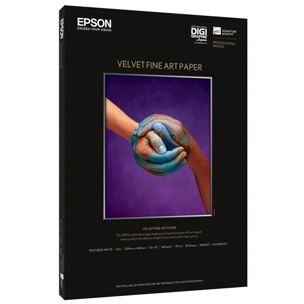 Epson S041637 velvet fine art paper 260g, A3+ (20 sheets) C13S041637 150222 - 1