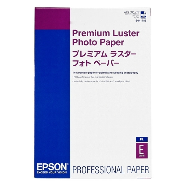 Epson S041785 Premium Lustre Photo Paper, A3+, 260gsm, (100 sheets) C13S041785 150336 - 1