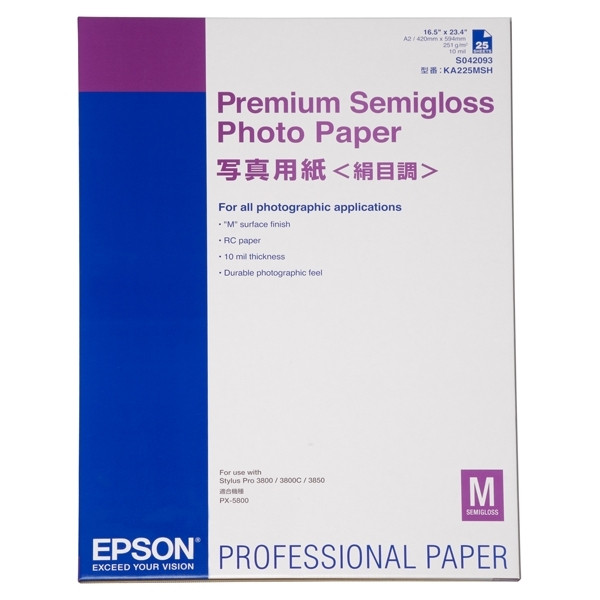 Epson S042093 Premium Semigloss photo paper A2 250g (25 sheets) C13S042093 153044 - 1