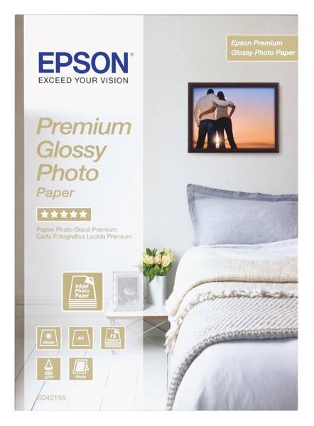 Epson S042155 255gsm A4 Premium Glossy Photo Paper (15 sheets) C13S042155 064602 - 1