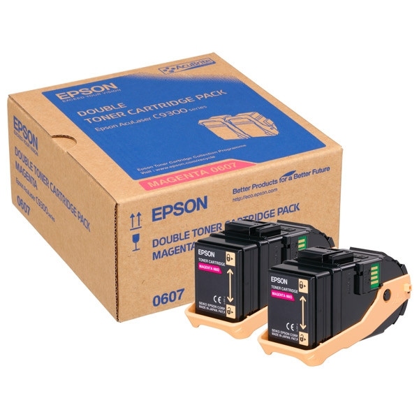 Epson S050607 magenta toner 2-pack (original Epson) C13S050607 028304 - 1