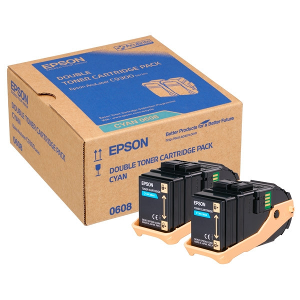 Epson S050608 cyan toner 2-pack (original Epson) C13S050608 028302 - 1