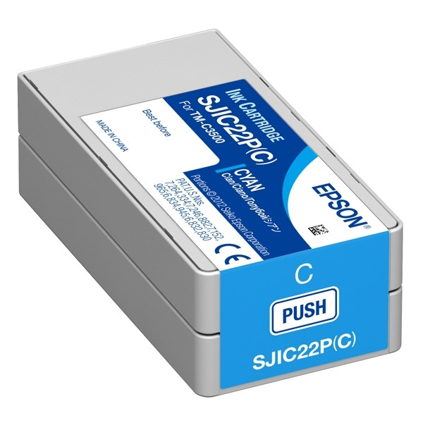 Epson SJIC22P (C) cyan ink cartridge (original Epson) C33S020602 026638 - 1