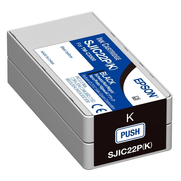 Epson SJIC22P (K) black ink cartridge (original Epson) C33S020601 026636 - 1