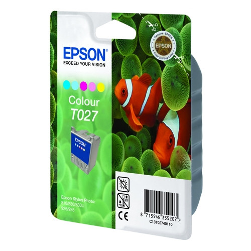 Epson T027 colour ink cartridge (original Epson) C13T02740110 021090 - 1