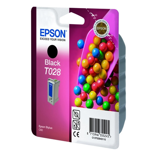 Epson T028 black ink cartridge (original Epson) C13T02840110 021100 - 1
