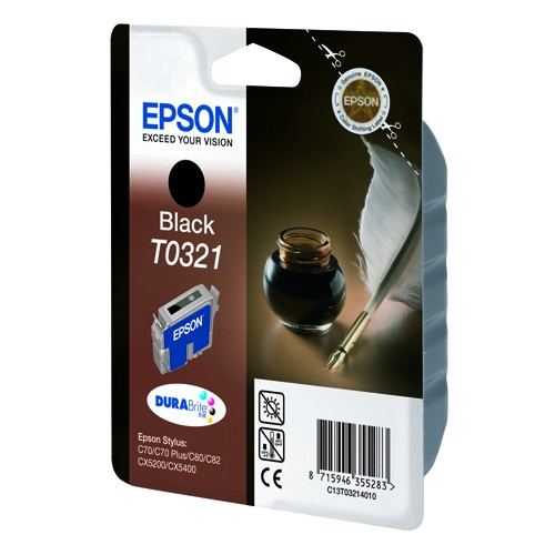 Epson T0321 black ink cartridge (original Epson) C13T03214010 021120 - 1