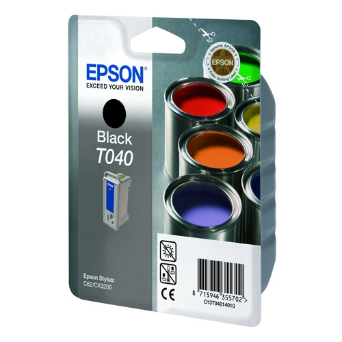 Epson T040 black ink cartridge (original Epson) C13T04014010 022110 - 1