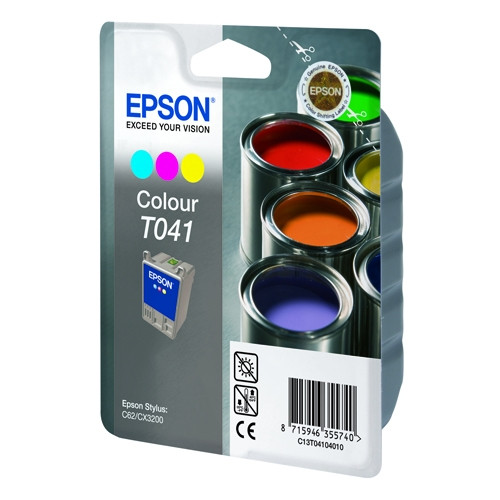 Epson T041 colour ink cartridge (original Epson) C13T04104010 022130 - 1