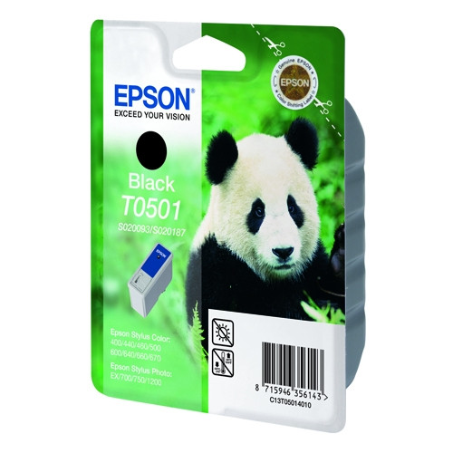 Epson T050/T0501 black ink cartridge (original Epson) C13T05014010 020184 - 1