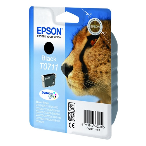 Epson T0711 black ink cartridge (original Epson) C13T07114011 C13T07114012 023045 - 1