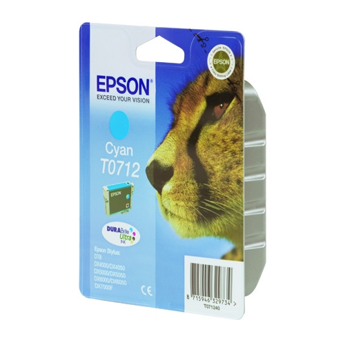 Epson T0712 cyan ink cartridge (original Epson) C13T07124011 C13T07124012 023050 - 1