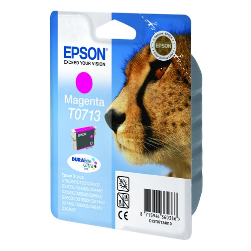 Epson T0713 magenta ink cartridge (original Epson) C13T07134011 C13T07134012 023055 - 1