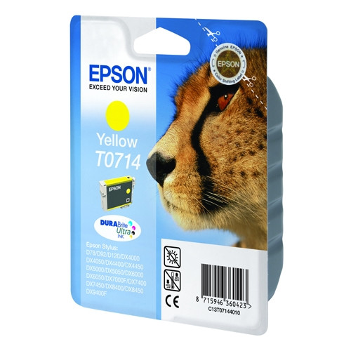 Epson T0714 yellow ink cartridge (original Epson) C13T07144011 C13T07144012 023060 - 1
