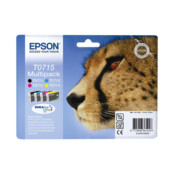 Epson T0715 ink cartridge 4-pack (original Epson) C13T07154010 C13T07154012 023065 - 1