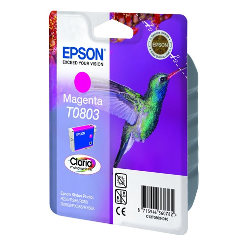 Epson T0803 magenta ink cartridge (original Epson) C13T08034011 023080 - 1