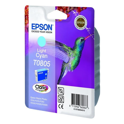 Epson T0805 light cyan ink cartridge (original Epson) C13T08054011 023090 - 1