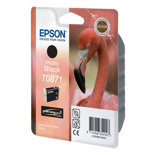 Epson T0871 photo black ink cartridge (original Epson) C13T08714010 023302 - 1