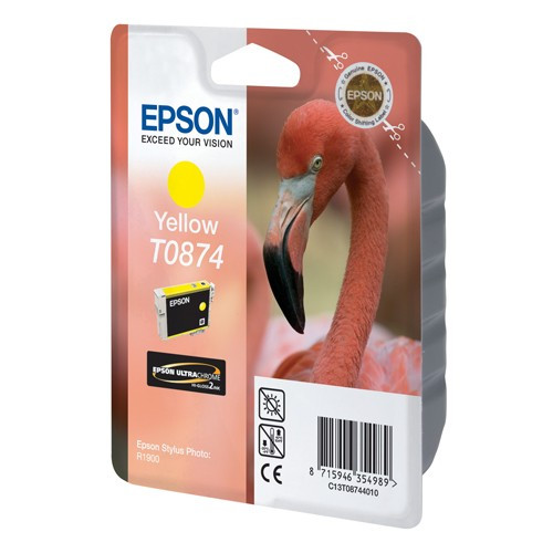 Epson T0874 yellow ink cartridge (original Epson) C13T08744010 023308 - 1