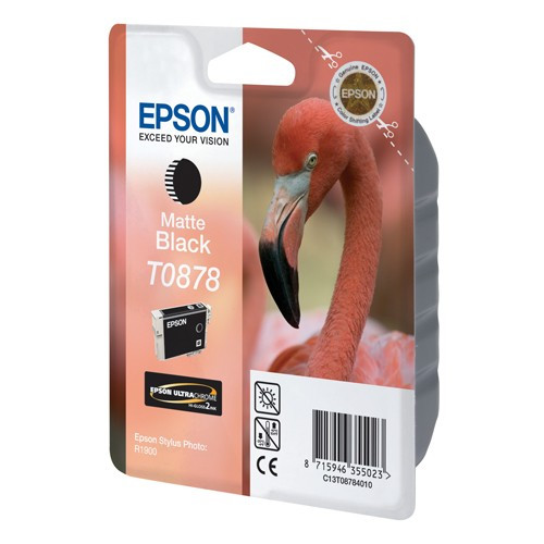 Epson T0878 matte black ink cartridge (original Epson) C13T08784010 023312 - 1
