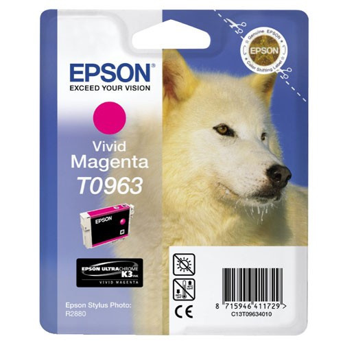 Epson T0963 vivid magenta ink cartridge (original) C13T09634010 023330 - 1