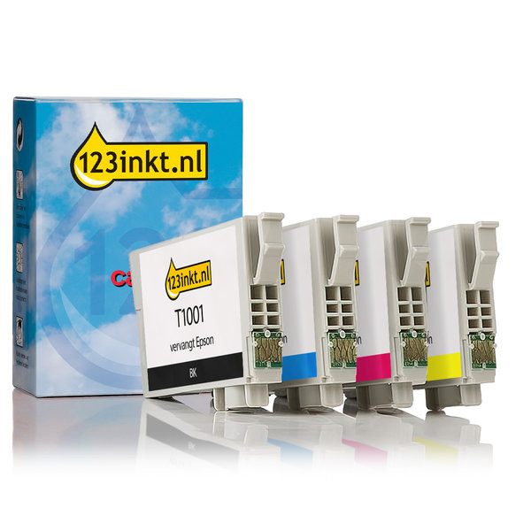 Epson T100 BK/C/M/Y ink cartridge 4-pack (123ink version) C13T10014010C C13T10024010C C13T10034010C C13T10044010C 127098 - 1