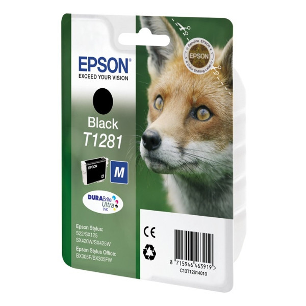 Epson T1281 black ink cartridge (original Epson) C13T12814011 C13T12814012 026272 - 1