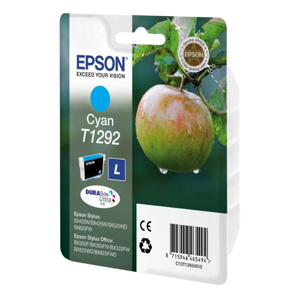 Epson T1292 high capacity cyan ink cartridge (original Epson) C13T12924011 C13T12924012 026290 - 1