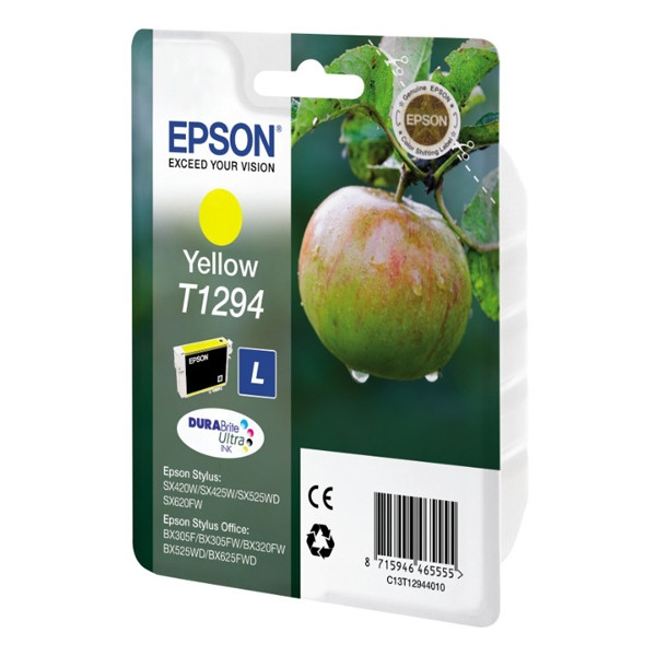 Epson T1294 high capacity yellow ink cartridge (original Epson) C13T12944011 C13T12944012 026296 - 1