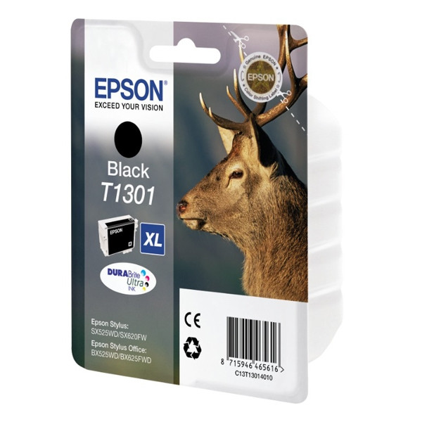 Epson T1301 extra high capacity black ink cartridge (original Epson) C13T13014010 C13T13014012 026302 - 1