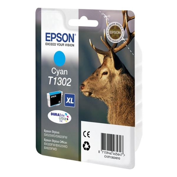Epson T1302 cyan extra high capacity ink cartridge (original Epson) C13T13024010 C13T13024012 026305 - 1
