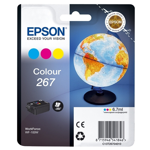 Epson T267 colour ink cartridge (original Epson) C13T26704010 026718 - 1