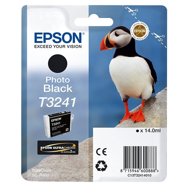 Epson T3241 photo black ink cartridge (original Epson) C13T32414010 026934 - 1