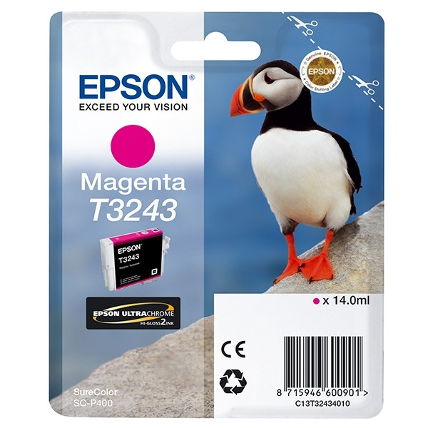 Epson T3243 magenta ink cartridge (original Epson) C13T32434010 026938 - 1