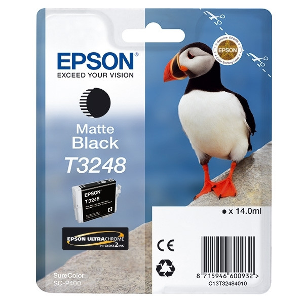 Epson T3248 matte black ink cartridge (original Epson) C13T32484010 026944 - 1
