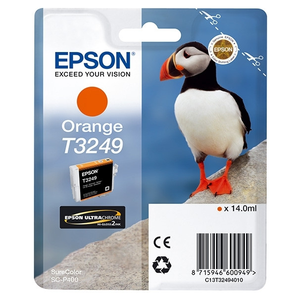 Epson T3249 orange ink cartridge (original Epson) C13T32494010 026946 - 1