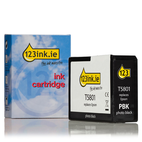 Epson T5801 photo black ink cartridge (123ink version) C13T580100C 025901 - 1