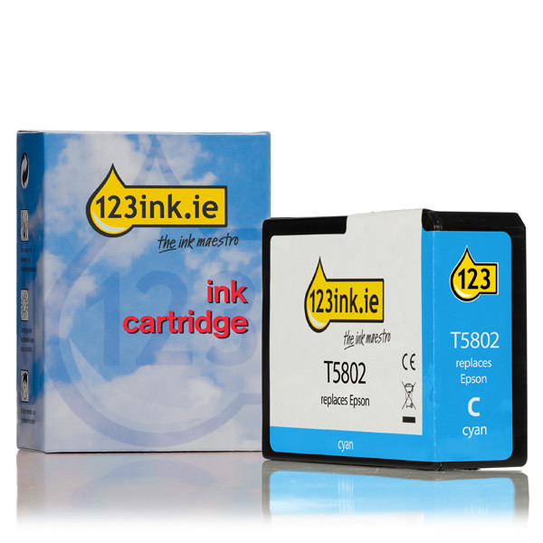 Epson T5802 cyan ink cartridge (123ink version) C13T580200C 025906 - 1