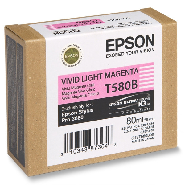 Epson T580B vivid light magenta ink cartridge (original) C13T580B00 025927 - 1