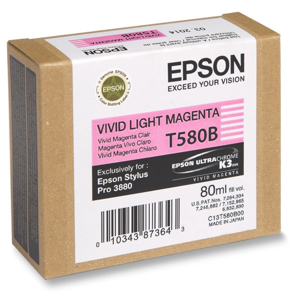 Epson T580B vivid light magenta ink cartridge (original Epson) 025927 - 1