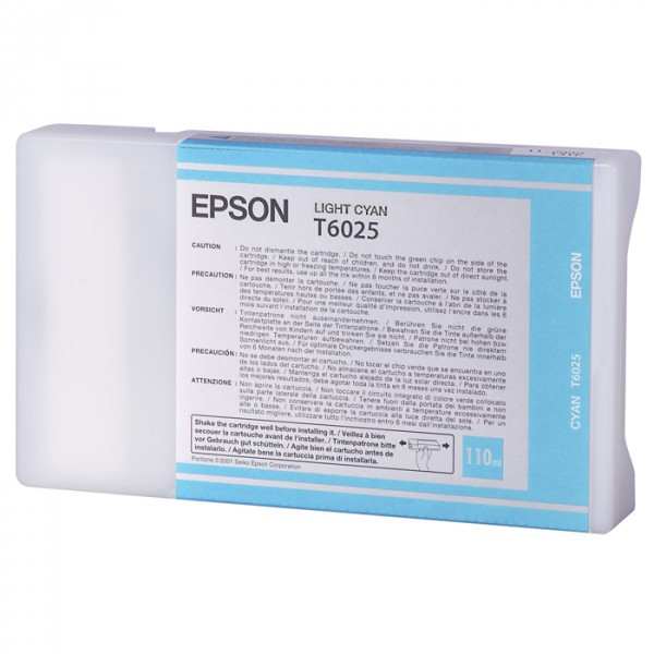 Epson T6025 standard capacity light cyan ink cartridge (original) C13T602500 026026 - 1