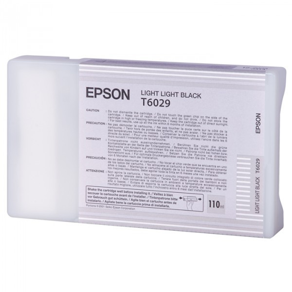 Epson T6029 standard capacity light light black ink cartridge (original Epson) C13T602900 026032 - 1
