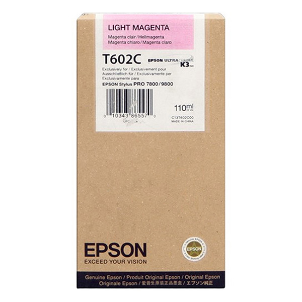 Epson T602C standard capacity light magenta ink cartridge (original) C13T602C00 026116 - 1